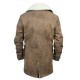 New Bane Coat Distressed Brown Genuine Cowhide Leather Jacket Faux Shearling             