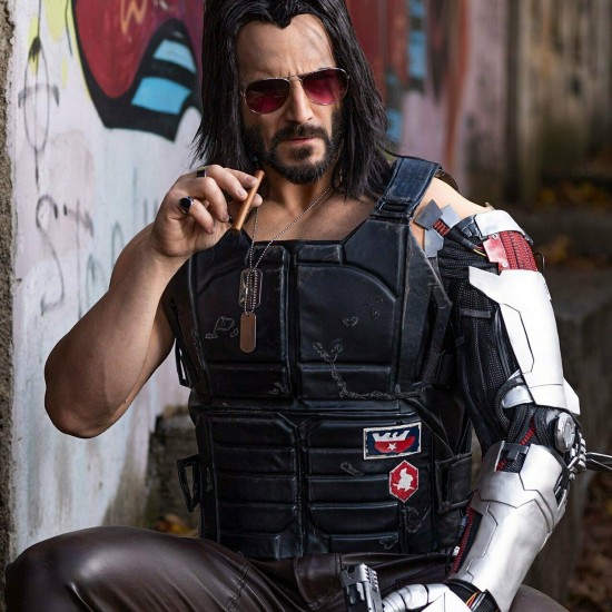 New Johnny Silverhand Cyberpunk 2077 Keanu Reeves Tactical Leather Vest