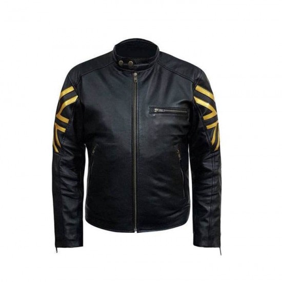 New Men's Biker Black UK Flag Leather Jacket New Men's Biker Black UK Flag Leather Jacket