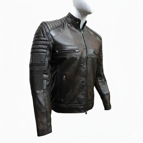 New Men's Cafe Racer Vintage Motorcycle Jacket