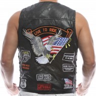 New Men's Harley Davidson Live To Ride Motorcycle Vest USA Biker Diamond Plate New Vest