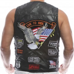 New Men's Harley Davidson Live To Ride Motorcycle Vest USA Biker Diamond Plate New Vest
