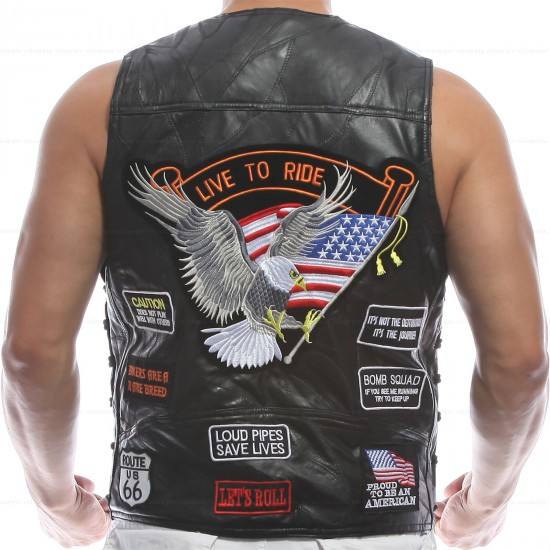 New Men's Harley Davidson Live To Ride Motorcycle Vest USA Biker Diamond Plate New Vest New Men's Harley Davidson Live To Ride Motorcycle Vest USA Biker Diamond Plate New Vest