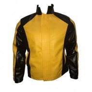 New Men's Leather Jacket Yellow Color Cole Macgrath Infamous 2 Game 