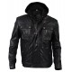New Men's Motorcycle Brando Style Hoodie Jacket - Detach Hood