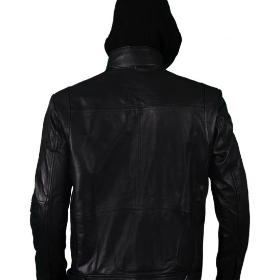 New Men's Motorcycle Brando Style Hoodie Jacket - Detach Hood