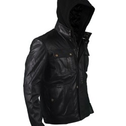 New Men's Motorcycle Brando Style Hoodie Jacket - Detach Hood
