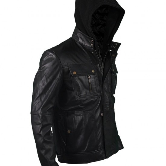 New Men's Motorcycle Brando Style Hoodie Jacket - Detach Hood