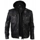 New Men's Motorcycle Brando Style Hoodie Jacket - Detach Hood