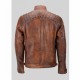 New Men's Motorcycle Vintage Brown Distressed Classic Diamond Jacket