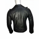 New Mens Padded Shoulders Quilted Motorcycle Black Leather Jacket
