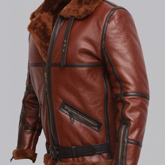 New Men's RAF British Shearling Aviator Leather Jacket New Men's RAF British Shearling Aviator Leather Jacket