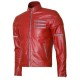 New Men's Silver Zipper Biker Red Leather Jacket New Men's Silver Zipper Biker Red Leather Jacket