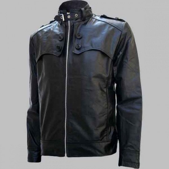 New Men's Soft Biker Black Crop Leather Jacket New Men's Soft Biker Black Crop Leather Jacket