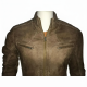 New Mens Stylish Stitch Cafe Racer Motorcycle Camel Color Jacket