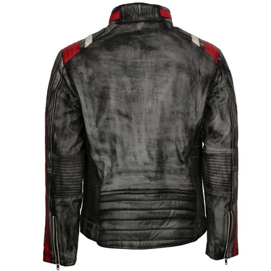 New Men's Vintage Biker Retro Cafe Racer Distressed Leather Jacket New Mens Vintage Biker Retro Cafe Racer Distressed Leather Jacket