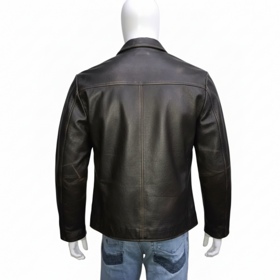 New Men's Vintage Biker Retro Motorcycle Cafe Racer Distressed Leather Jacket