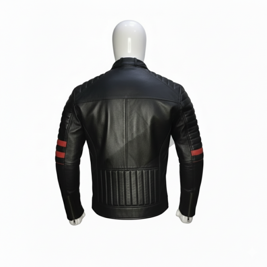 New Men's Vintage Cafe Racer Motorcycle Black Jacket