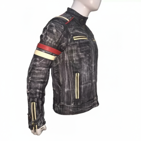 New Mens Vintage Motorcycle Cafe Racer Jacket