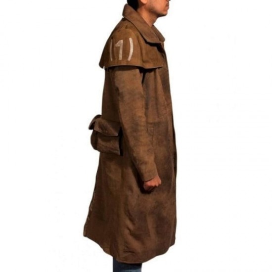 New Mens A7 Vega Veteran Ranger Armor Costume NCR Trench Leather Coat New Mens A7 Vega Veteran Ranger Armor Costume NCR Trench Leather Coat