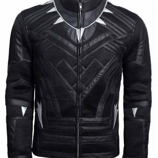 New Mens Black Panther Leather Jacket New Mens Black Panther Leather Jacket