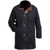 Longmire Coat Sheriff Walt Robert Taylor Suede Black Leather Jacket