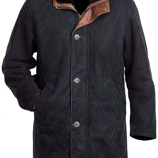 Longmire Coat Sheriff Walt Robert Taylor Suede Black Leather Jacket Longmire Coat Sheriff Walt Robert Taylor Suede Black Leather Jacket
