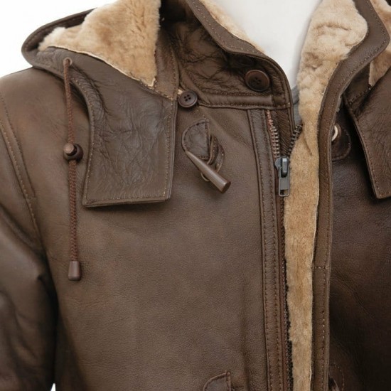 New Mens Sheepskin Duffle Coat Fur Hood Natural Shearling Fur Long Hooded Coat New Mens Sheepskin Duffle Coat Fur Hood Natural Shearling Fur Long Hooded Coat