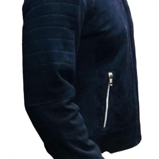 New Mens Stylish Suede Leather Cafe Racer Jacket New Mens Stylish Suede Leather Cafe Racer Jacket