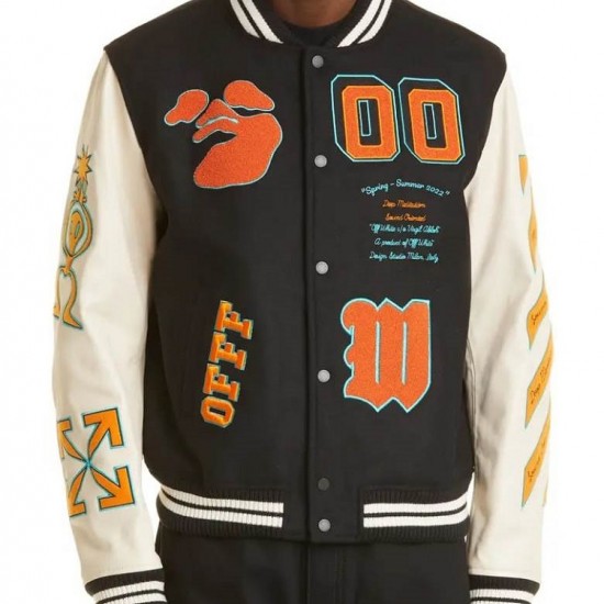 New Mens off-White Varsity Jacket