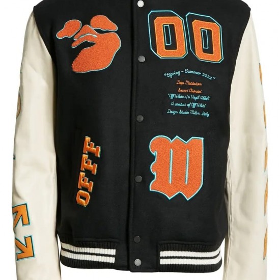 New Mens off-White Varsity Jacket
