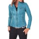 New Stylish Turquoise Blue Leather Jacket For Women New Stylish Turquoise Blue Leather Jacket For Women