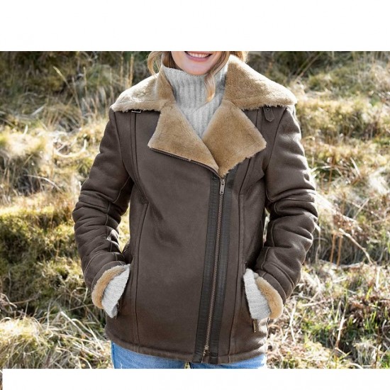 New Womens Aviator B3 Sherling Winter Jacket New Womens Aviator B3 Sherling Winter Jacket