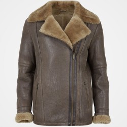 New Womens Aviator B3 Sherling Winter Jacket