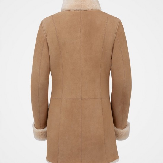 New Womens Beige Sherling Fur Coat New Womens Beige Sherling Fur Coat