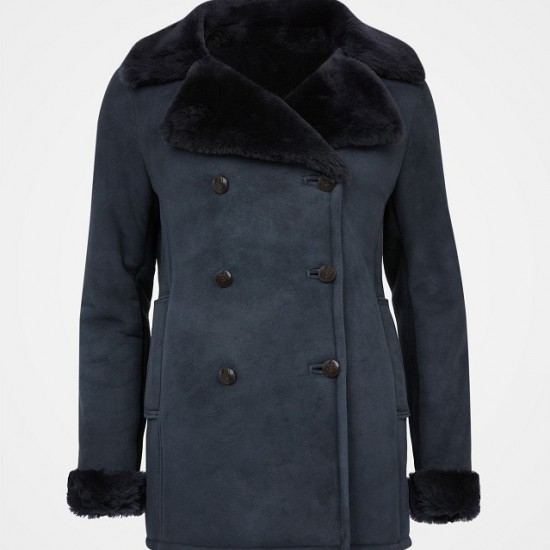 New Womens Black Sherling Fur Coat New Womens Black Sherling Fur Coat