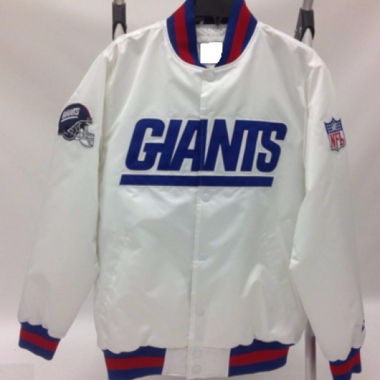 New York Giants White Bomber Jacket New York Giants White Bomber Jacket