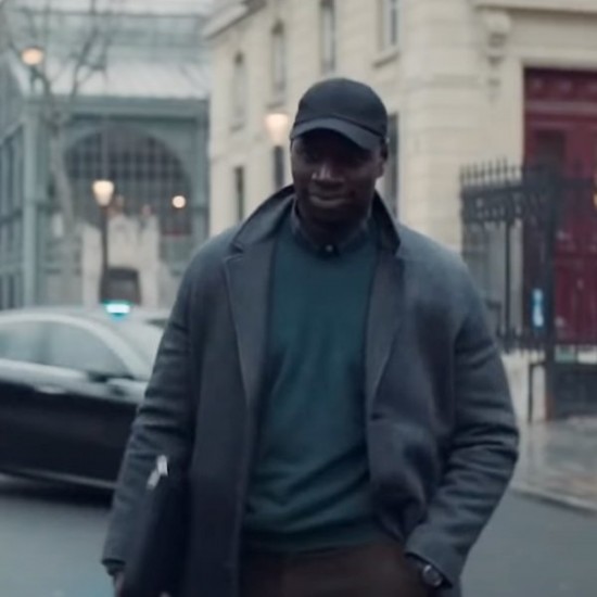 Omar Sy Arsene Lupin Grey Coat Omar Sy Arsene Lupin Grey Coat