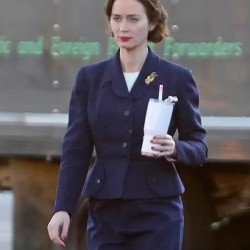 Oppenheimer Emily Blunt Blue Coat