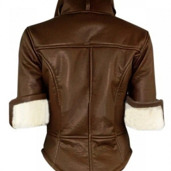 Overwatch Women Shearling Brown Tracer Jacket Overwatch Women Shearling Brown Tracer Jacket