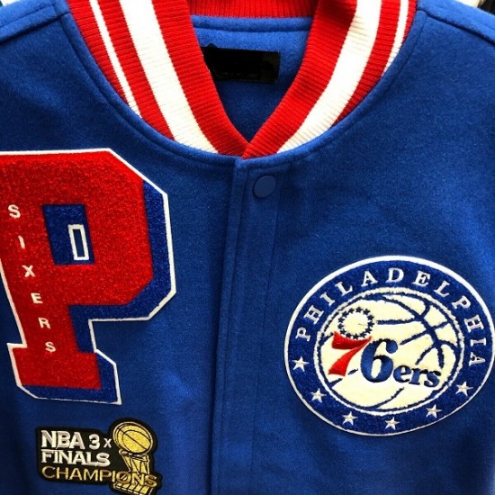 PHILADELPHIA 76 ERS NBA Mash Up Mens Long Sleeve Varsity JACKET PHILADELPHIA 76 ERS NBA Mash Up Mens Long Sleeve Varsity JACKET
