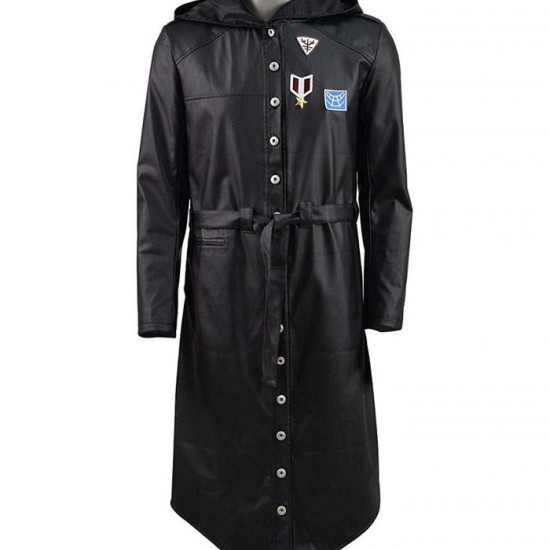 New Mens PUBG Leather Hooded Trench Long Coat New Mens PUBG Leather Hooded Trench Long Coat