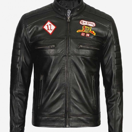 Pagan MC Motorcycle Black Leather Jacket