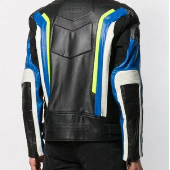 Panelled Color Biker Jacket For Men Panelled Color Biker Jacket For Men