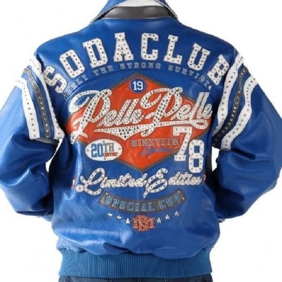 Pelle Pelle All Star Blue Leather Jacket Pelle Pelle All Star Blue Leather Jacket