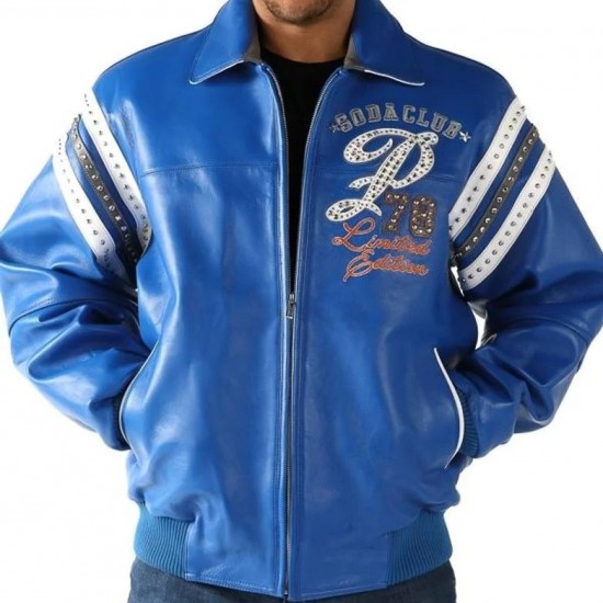 Pelle Pelle All Star Blue Leather Jacket Pelle Pelle All Star Blue Leather Jacket