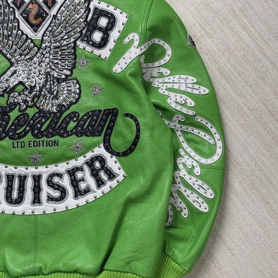 Pelle Pelle American Bruiser Green Leather Jacket Pelle Pelle American Bruiser Green Leather Jacket