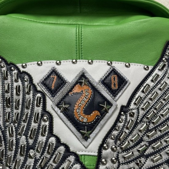 Pelle Pelle American Bruiser Green Leather Jacket Pelle Pelle American Bruiser Green Leather Jacket