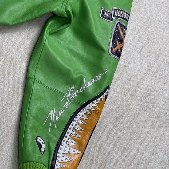 Pelle Pelle American Bruiser Green Leather Jacket Pelle Pelle American Bruiser Green Leather Jacket