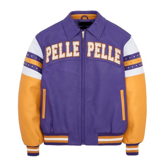 Pelle Pelle Arches Purple and Yellow Leather Jacket Pelle Pelle Arches Purple and Yellow Leather Jacket